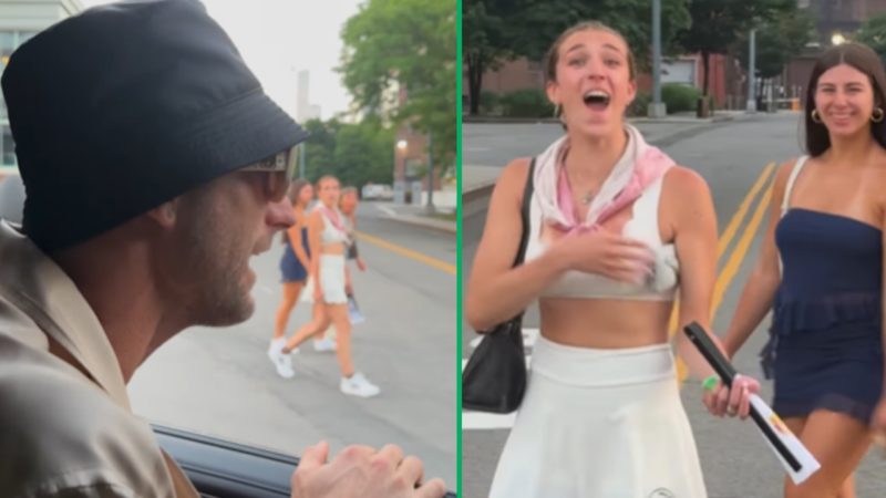Fisher heckles fans on the way to his gig in the most hilarious and legendary way